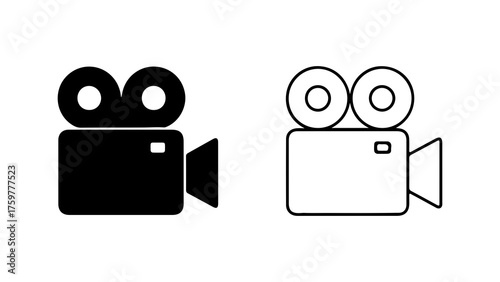 Vintage film camera icon with transparent background
