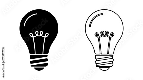 Light bulb outline with transparent background
