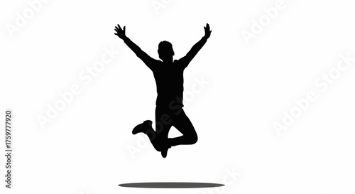Silhouette of a person jumping with joy