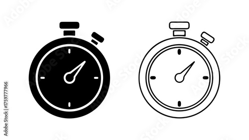 Stopwatch icon set with transparent background