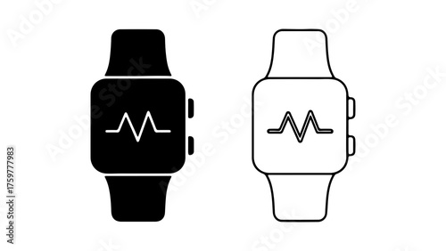 Smartwatch with heart rate monitor with transparent background