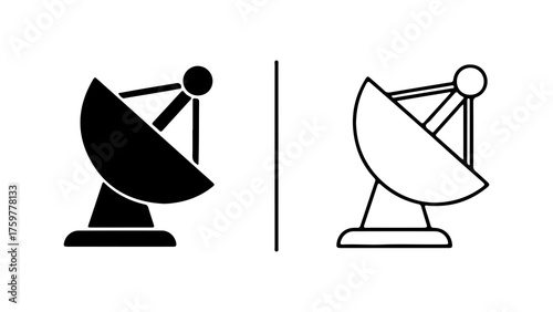 Satellite dish icon with transparent background