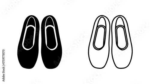 Ballet flats outline with transparent background