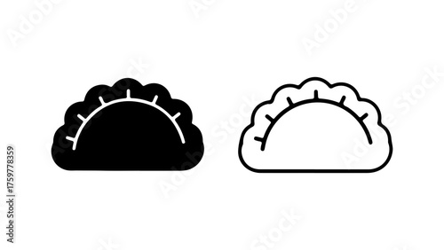 Dumpling icon set with transparent background