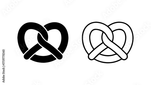 Pretzel outline and fill with transparent background