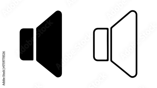 Speaker icons with outline and solid fill with transparent background