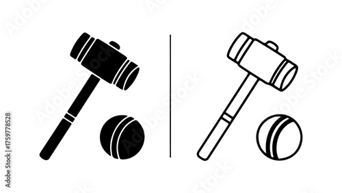 Gavel and ball with transparent background