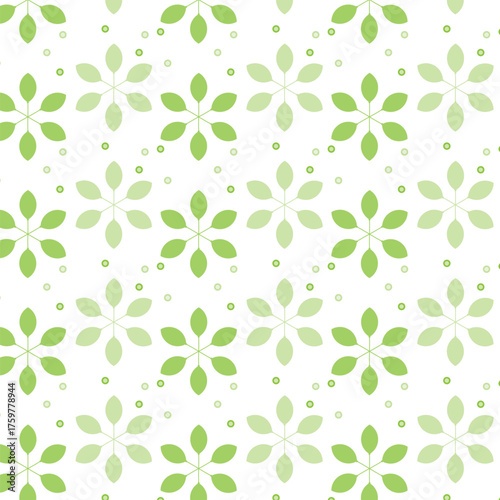 seamless pattern with green flowers