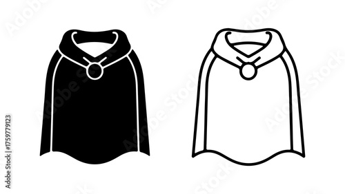 Cloak with collar and circular detail with transparent background