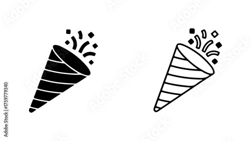 Party poppers with transparent background