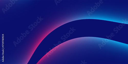 Modern blue and purple liquid wavy shapes futuristic banner. Glowing retro waves vector background abstract simple modern