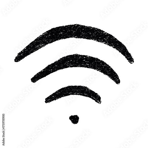 Hand drawn free wifi spot zone sign Public wi-fi area sign Wireless internet clipart in doodle style Single element for print, web, design, decor 3G, 4G, 5G, 6G, IoT