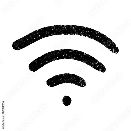 Hand drawn free wifi spot zone sign Public wi-fi area sign Wireless internet clipart in doodle style Single element for print, web, design, decor 3G, 4G, 5G, 6G, IoT