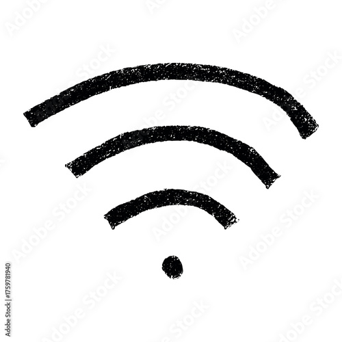 Hand drawn free wifi spot zone sign Public wi-fi area sign Wireless internet clipart in doodle style Single element for print, web, design, decor 3G, 4G, 5G, 6G, IoT