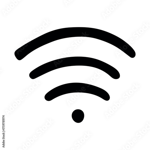 Hand drawn free wifi spot zone sign Public wi-fi area sign Wireless internet clipart in doodle style Single element for print, web, design, decor 3G, 4G, 5G, 6G, IoT