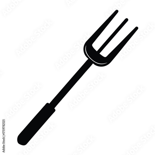 flat vector icon of garden fork  minimal metal to