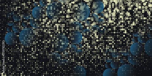 Abstract background of abstract glitter lights. blue, gold and black. de focused. banner simple abstract design art