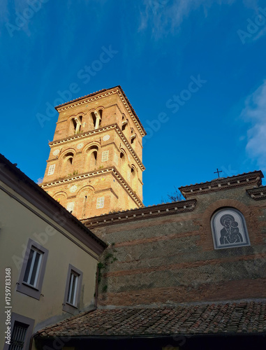 scenic view of the sunlit tower in Albano, Lazio