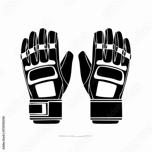 Goalkeeper Gloves Icon Set Black Silhouette