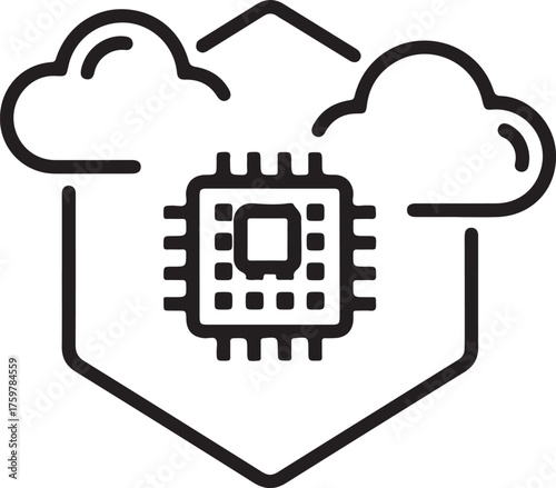 Cloud computing technology concept icon for modern network and data storage infrastructure solutions