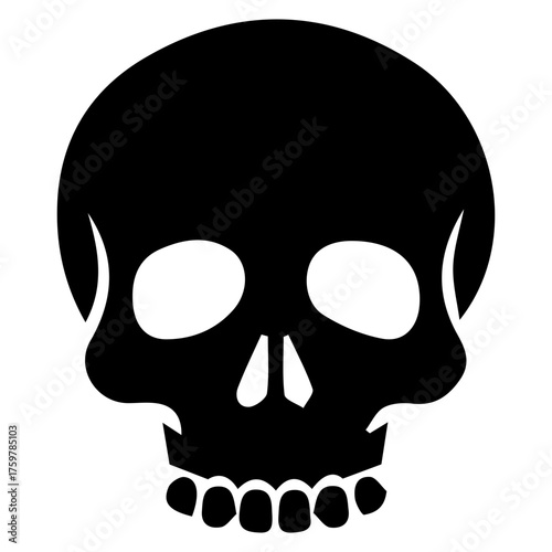 Human Skull Graphic Icon - Danger Warning Symbol