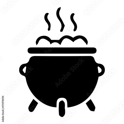 Witch Cauldron Black Glyph Icon