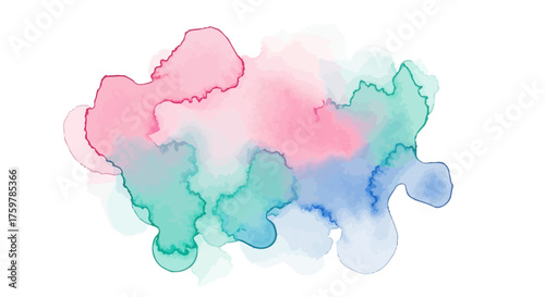 Abstract watercolor stain with pastel colors blending for artistic design projects