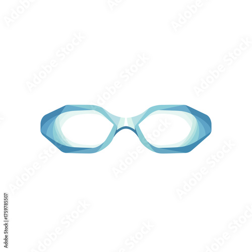 Stylish Aquamarine Eyeglasses Contemporary Low-Poly Design for Fashion and Swimming Accessories