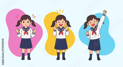 Young student expressing a range of emotions and showing enthusiasm for learning.