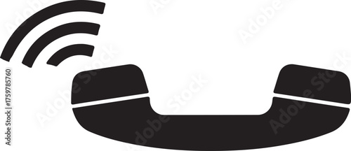 Iconic handset signal wireless communication technology symbol