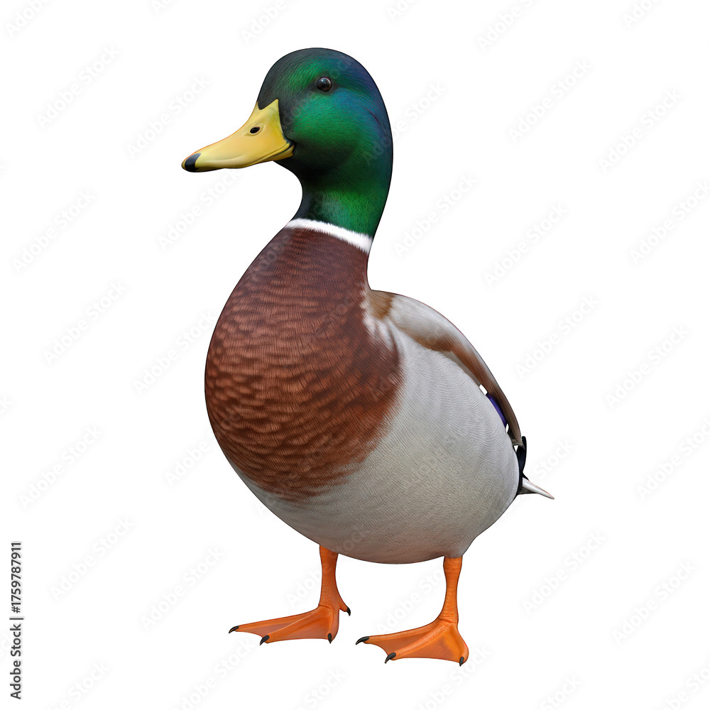 Obraz premium Duck standing on transparent background
