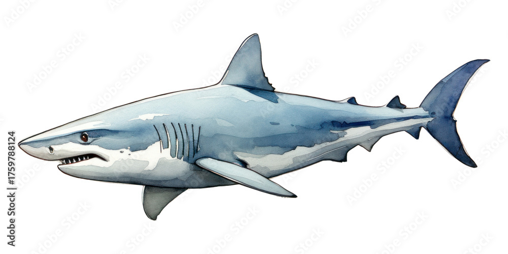 Naklejka premium PNG Shark animal sketch fish.