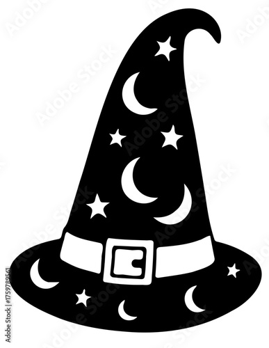 halloween witch hat vector