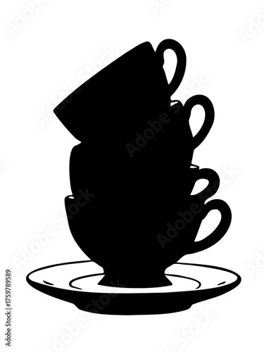 cup and saucer vector