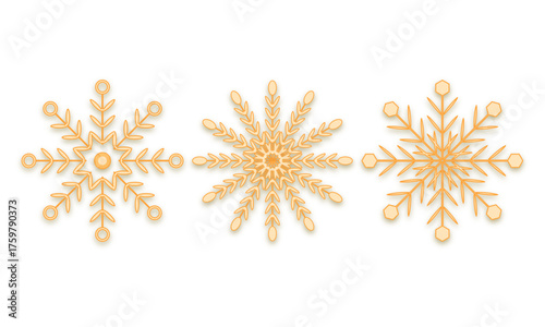  Realistic  snowflakes for winter holiday design.
