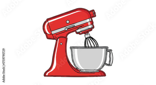 Stand mixer outline icon vector