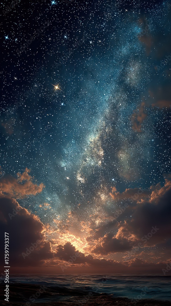 Fototapeta premium Stunning night sky with sparkling stars. AI generate