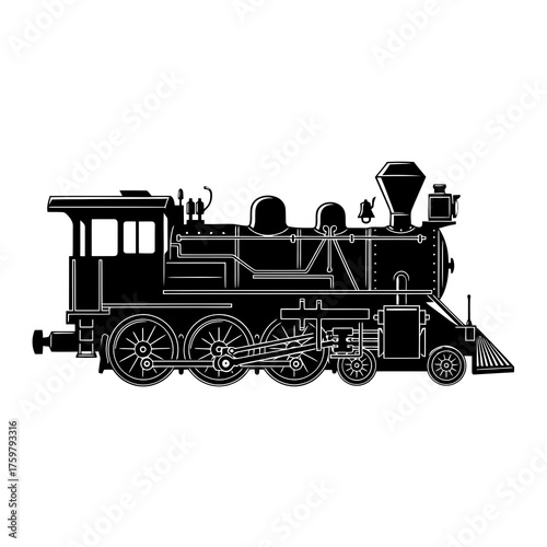 Classic steam locomotive silhouette