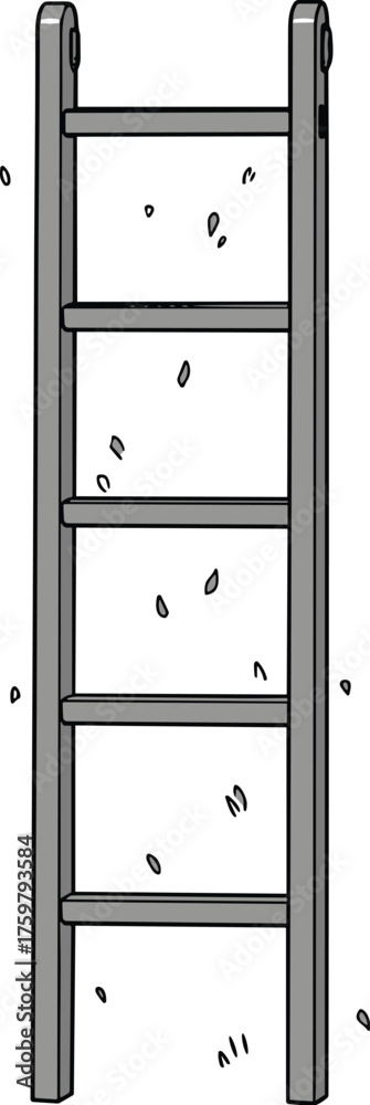 Fototapeta premium Wooden Ladder Against White Backdrop Symbolizing Progress, Ascent, Growth & Achievement for Business & Personal Development, Construction Industry, Success Concept, Stairway to Opportunity, Goals, Amb