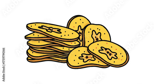 Plantain chips outline icon vector