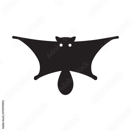 Silhouette of a sugar glider animal in flight with wings extended ready to glide vector