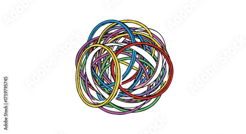 Rubber bands outline icon vector