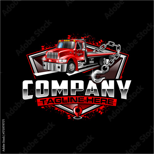 Towing Truck Logo Template Crane Service
