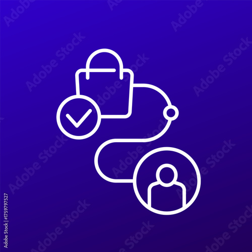 Customer journey icon, business and marketing line design