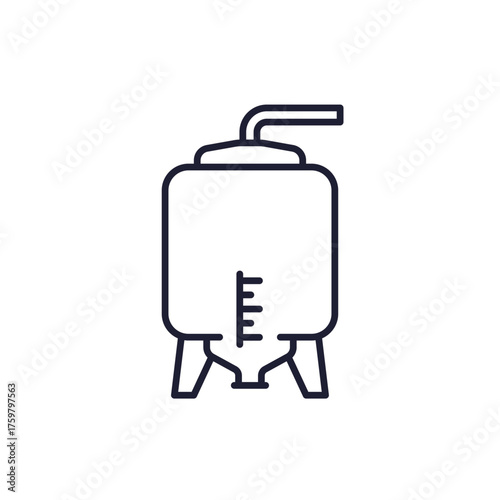 fermentation tank line icon on white