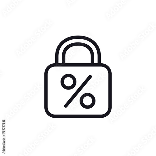 fixed interest rate icon, line pictogram