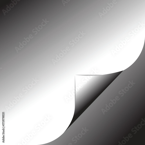 Abstract grayscale gradient with a curled corner effect, creating a sense of depth and visual intrigue