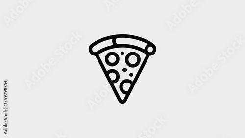 Pizza slice icon simple line art vector illustration isolated on white background for menu design and food apps