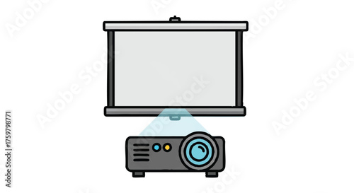 Projection screen home theater outline icon vector