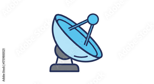 Weather radar dish outline icon vector